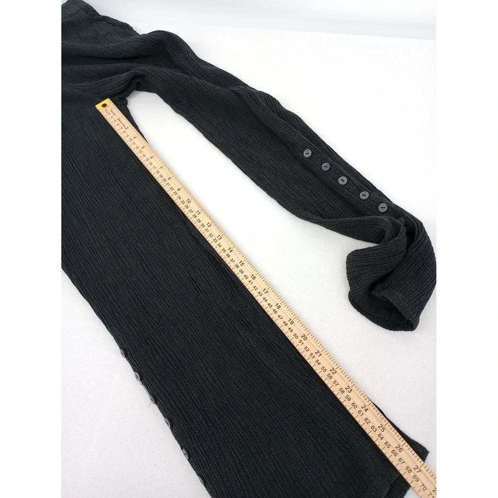 Soft Surroundings Pants Women S Black Ribbed Knit Button Hem